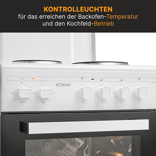 Bomann Cuisinière électrique 4 plaques four 48L