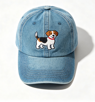 Zyentral - Cowboy hat with beige pattern and dog design