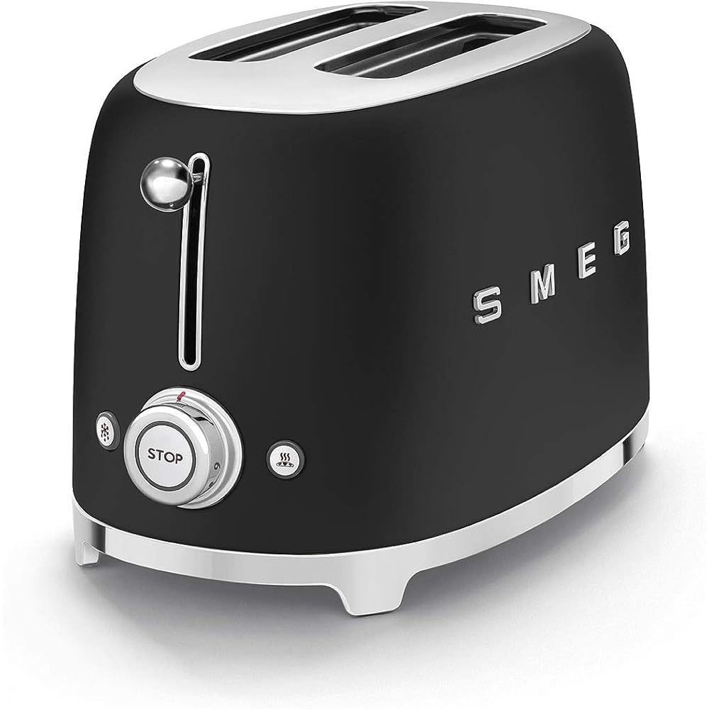 Smeg Grille-pain 2 Tranches TSF01BLMEU Noir Mat