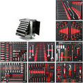 Mephisto Chariot d'atelier XXL Tool Wagen avec 7 tiroirs dont 7 avec outils dans des incrustations souples dans un tiroir rempli aspect carbone + insert supplémentaire avec clé à molette : Bricolage