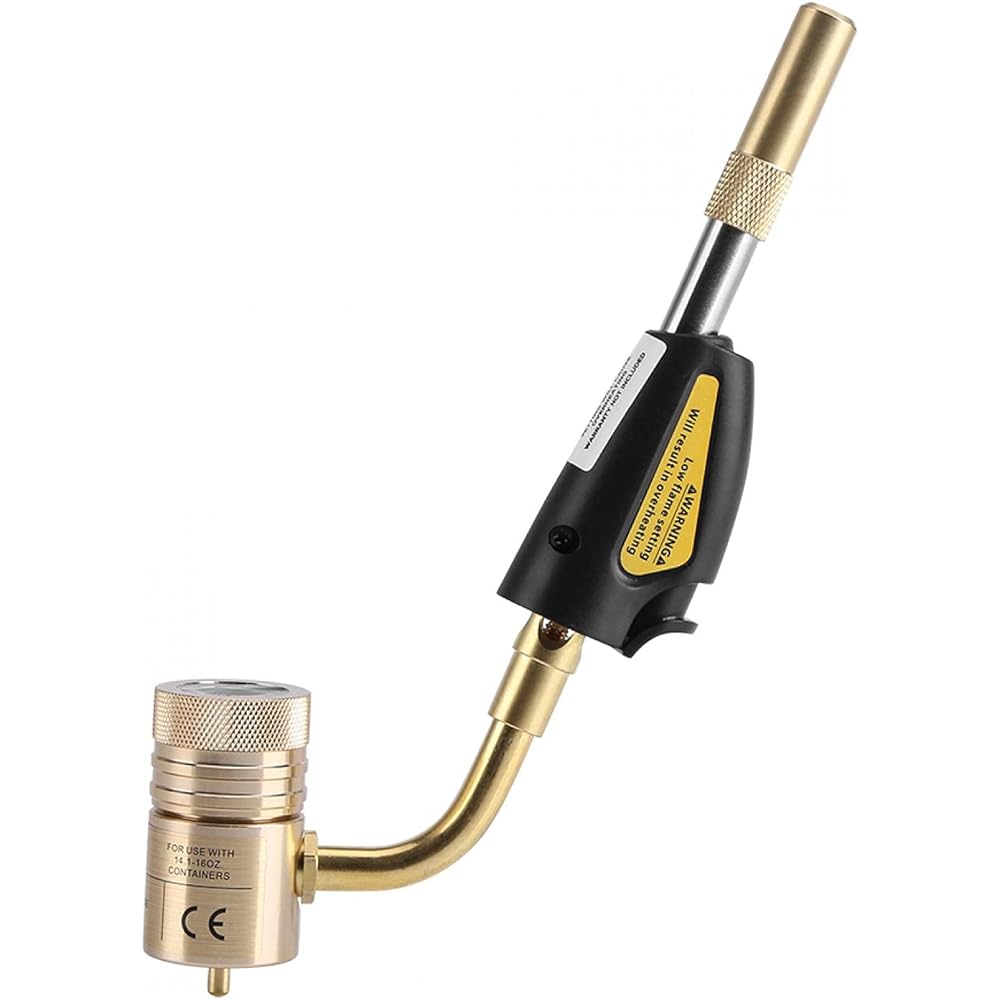 Torche à Gaz, Tête de Torche à Flamme, Torche Turbo à Auto-allumage à Gaz Brasage à Souder Soudage au Propane Outil de Pistolet de Plomberie pour le Soudage de Plomberie Climatisation Chauffage : Bricolage