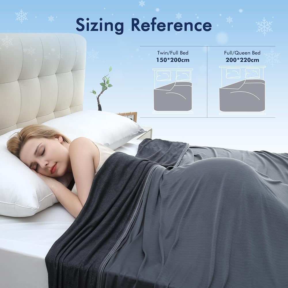 Avoalre Couverture Rafraîchissante en Fibre de Bambou Couverture été Arc-Chill 3.0 Couverture Froide Q-Max 0,5 Anti-acariens Couverture Douce pour Enfants et Adultes Lit Canapé Voyage 200x220cm : Cuisine et Maison