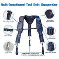 Dr.TOUGH Ceinture porte-outils pour homme avec bretelles rembourrées avec poche magnétique (sans outils), noir/bleu, Full Size : Bricolage