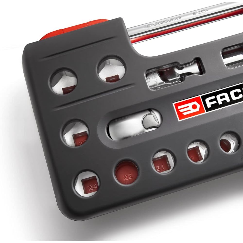 FACOM Coffret DBOX Douilles 20 Pièces 1/2 " 6 Pans Métriques avec Cliquet Haute Performance et Précision SL.DBOX1 : Bricolage