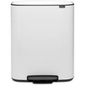 Brabantia - 211300 - Poubelle à pédale Bo, avec 1 seau intérieur, 60L - Blanc : Cuisine et Maison