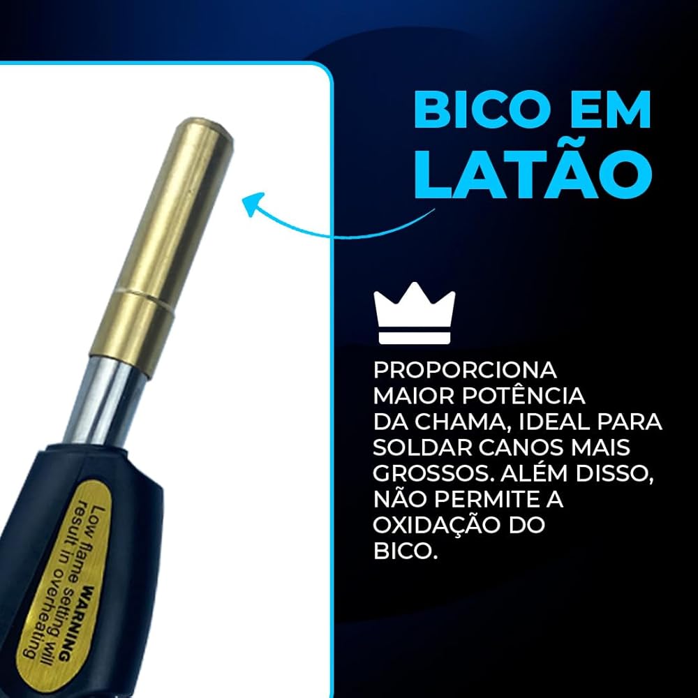 HIATSU JH-1ST Portable Turbo Torch - Durable Plumbing Turbo Torch with Heavy-Duty Tips, Adjustable Flame Control & Safety Ignition - Ideal for HVAC & Refrigeration - Turbo Torch MAPP Gas Compatible Y : Bricolage