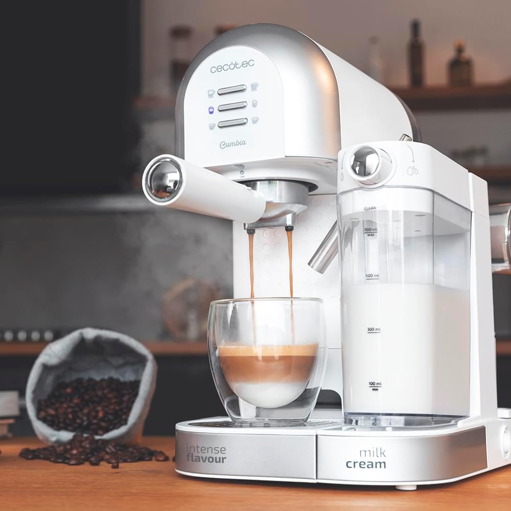 Cecotec Machine à café semi-automatique Power Instant-ccino 20 Chic, 20 Bars, 1470W