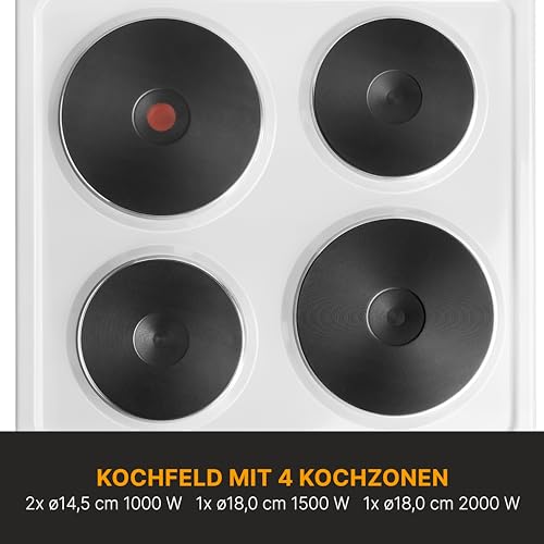 Bomann Cuisinière électrique 4 plaques four 48L