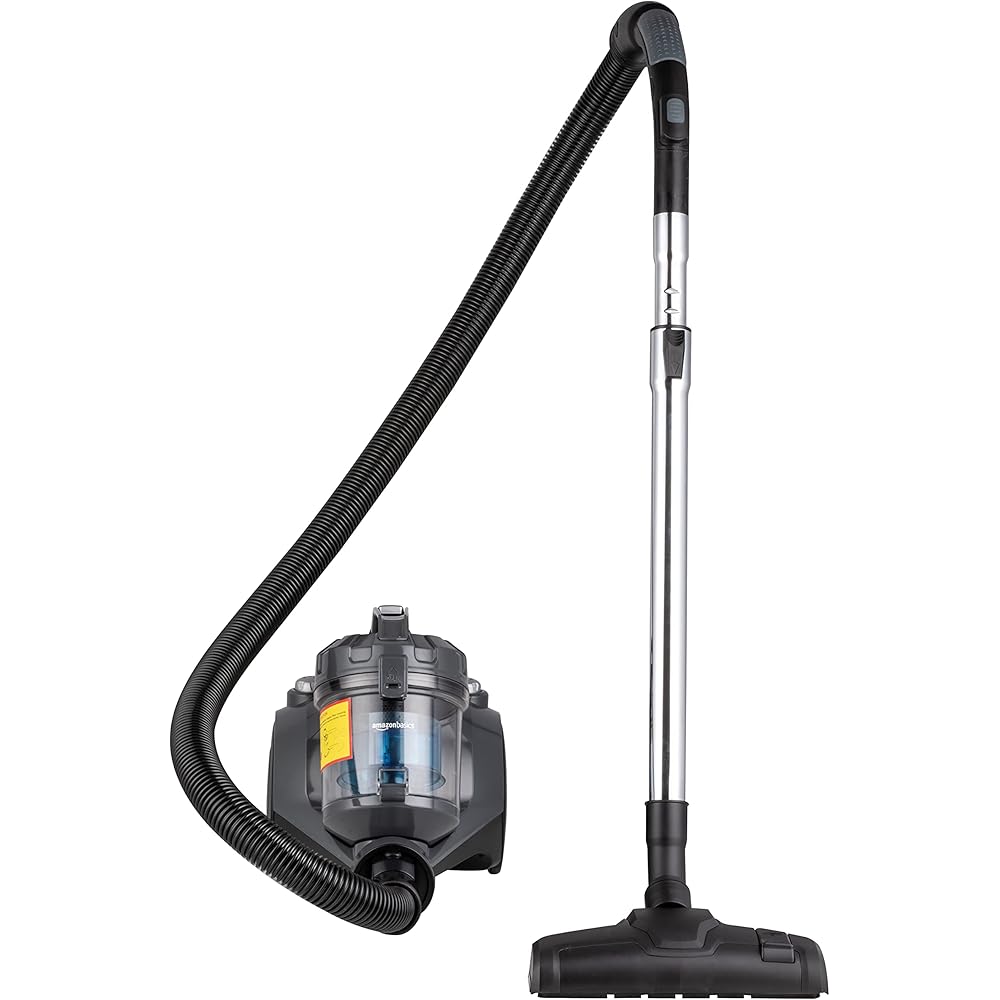 Amazon Basics 15KC-71EU4 Aspirateur sans Sac à Cylindre, Puissant pour Sols Durs et Tapis, Filtre Hepa, Compact et Léger, 700 W, 1,5 L, Noir/Bleu : Cuisine et Maison