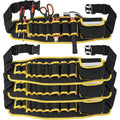 TOCCOOL Lot de 4 ceintures à outils, 9 emplacements, 1 sac à outils de poche avec boucle réglable, lot de rangement d'outils d'électricien multifonction pour tournevis, marteau, clé, pince à perceuse : Bricolage