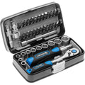 Högert HT1R462 Coffret à outils – Jeu de douilles tournevis à cliquet – Noir/bleu 1/4" & FACOM-Pinces 170A.25 Pinces Multiprises Standard 25 mm : Bricolage