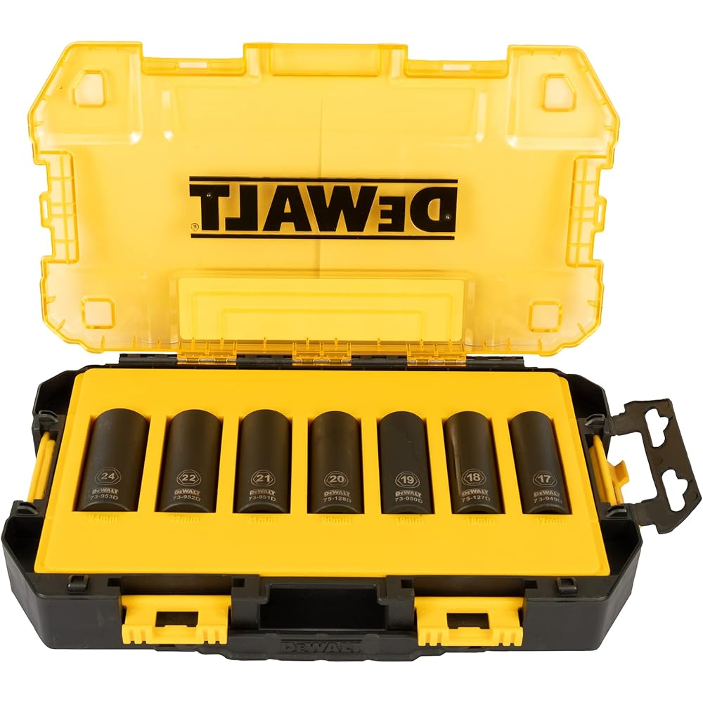 DEWALT DWMT74737-0 Jeu de 7 douilles métriques à impact profond 1/2" : Bricolage