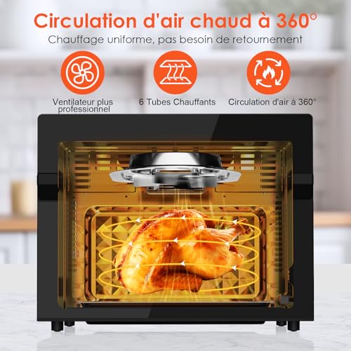 LLIVEKIT Friteuse sans huile XXL 30L avec fonction rôtisserie