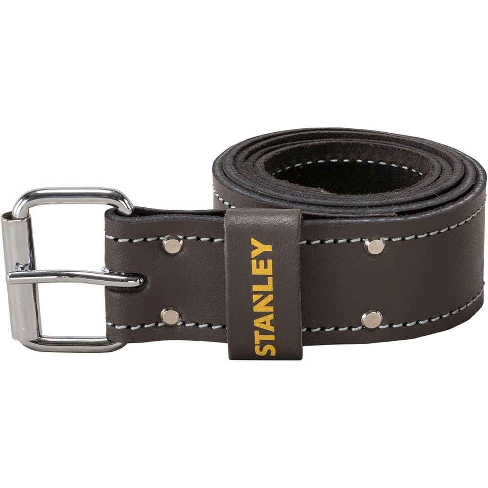 Stanley STST1-80114 Porte-outils, Jaune/noir + Stanley STST1-80119 Ceinture en Cuir, Noir : Bricolage