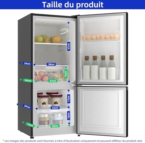 CHiQ Réfrigérateur congélateur combiné 356L, inox