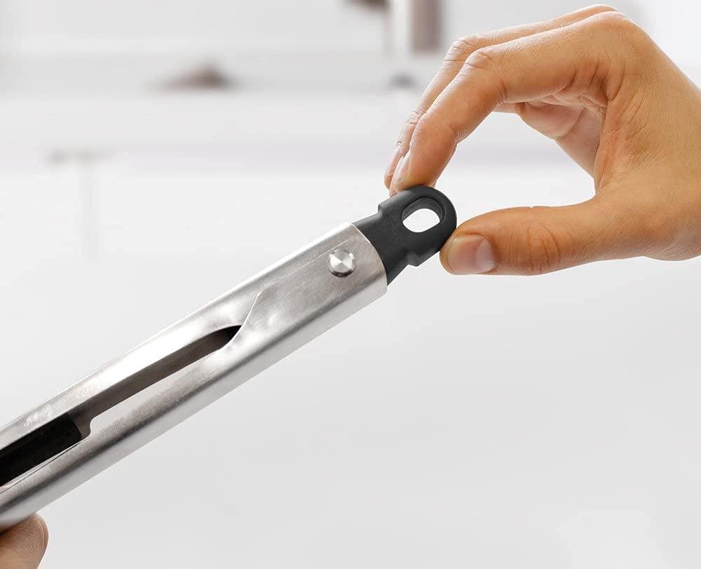 Joseph Joseph Elevate Lot de 6 Ustensiles et Pinces de cuisine en Nylon, Antiadhésif et Résistant à la chaleur jusqu'à 200 ℃ avec Porte-Ustensiles Rotatif, Inox/Noir : CD et Vinyles