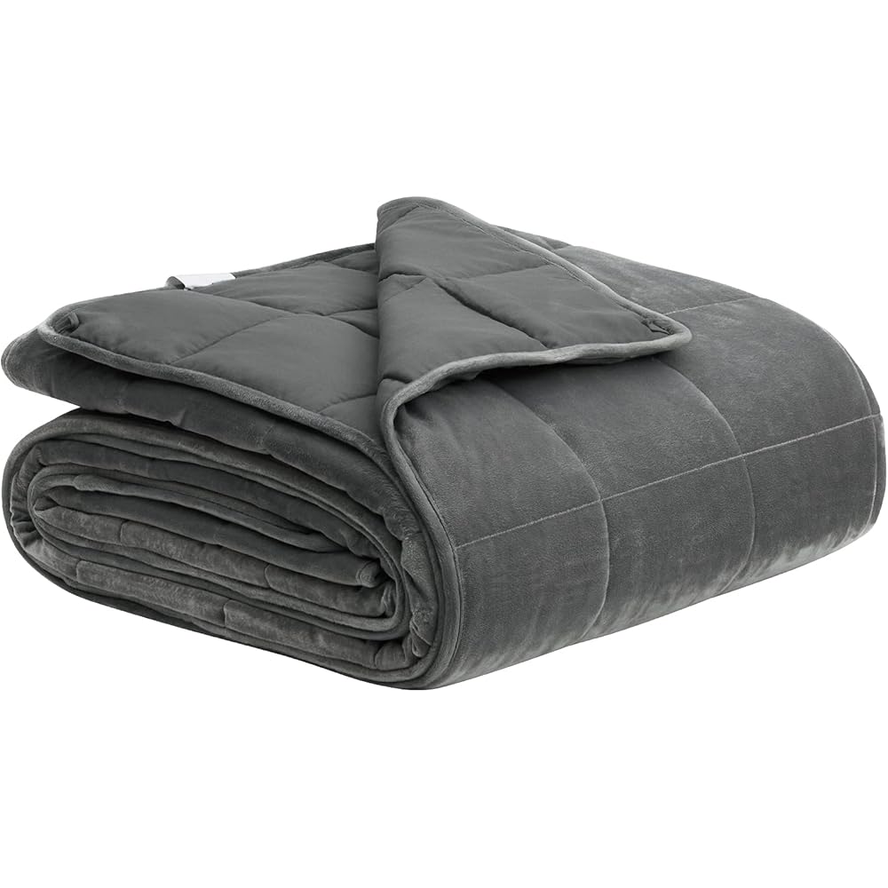 WOLTU Couverture pondérée Gris 150x200cm Couverture lestée Anti-Stress en Microfibre pour Adulte Poids 11kg : Cuisine et Maison