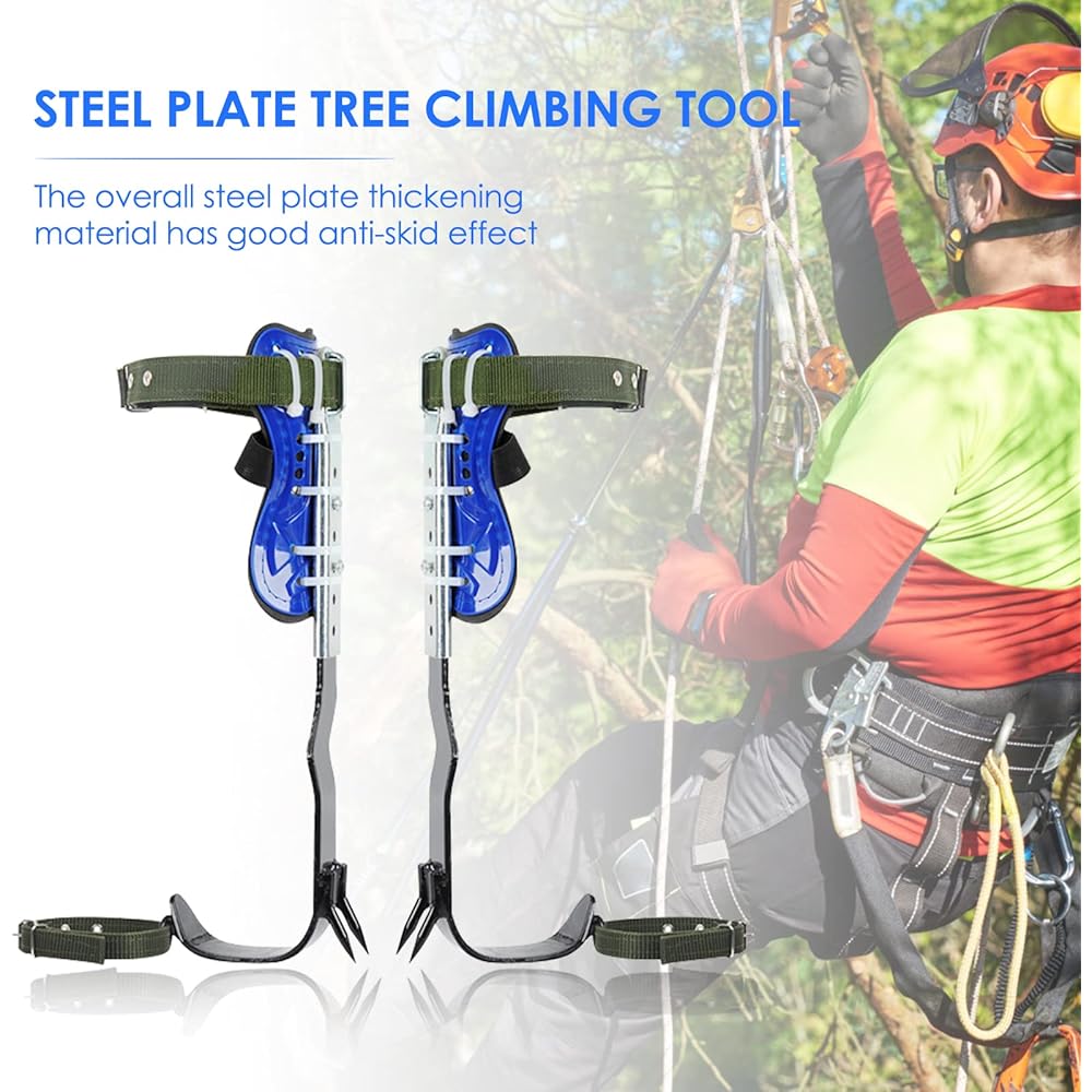 Helangel Griffe elagage,Ensemble de Pointes d'escalade d'arbre avec Ceinture de sécurité à Cinq Points Outils de Mise à Niveau,Ensemble de grimpeur d'arbre : Sports et Loisirs