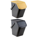 Go Practic Set de Poubelles de Cuisine Avec Couvercle, 2 Pièces 25L Noir et Jaune de Recyclage, Conteneur à Déchets, de Tri Des Déchets en Plastique Durable et Spacieuse : Cuisine et Maison