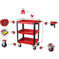 KS TOOLS 890.0001 - Chariot d'atelier métal - Plateaux à rebords - Avec poignée latérale - Avec 4 roues directionnelles - En acier Couleur : Commerce, Industrie et Science