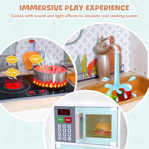 Cuisine enfant en bois CoziBB avec accessoires et sons