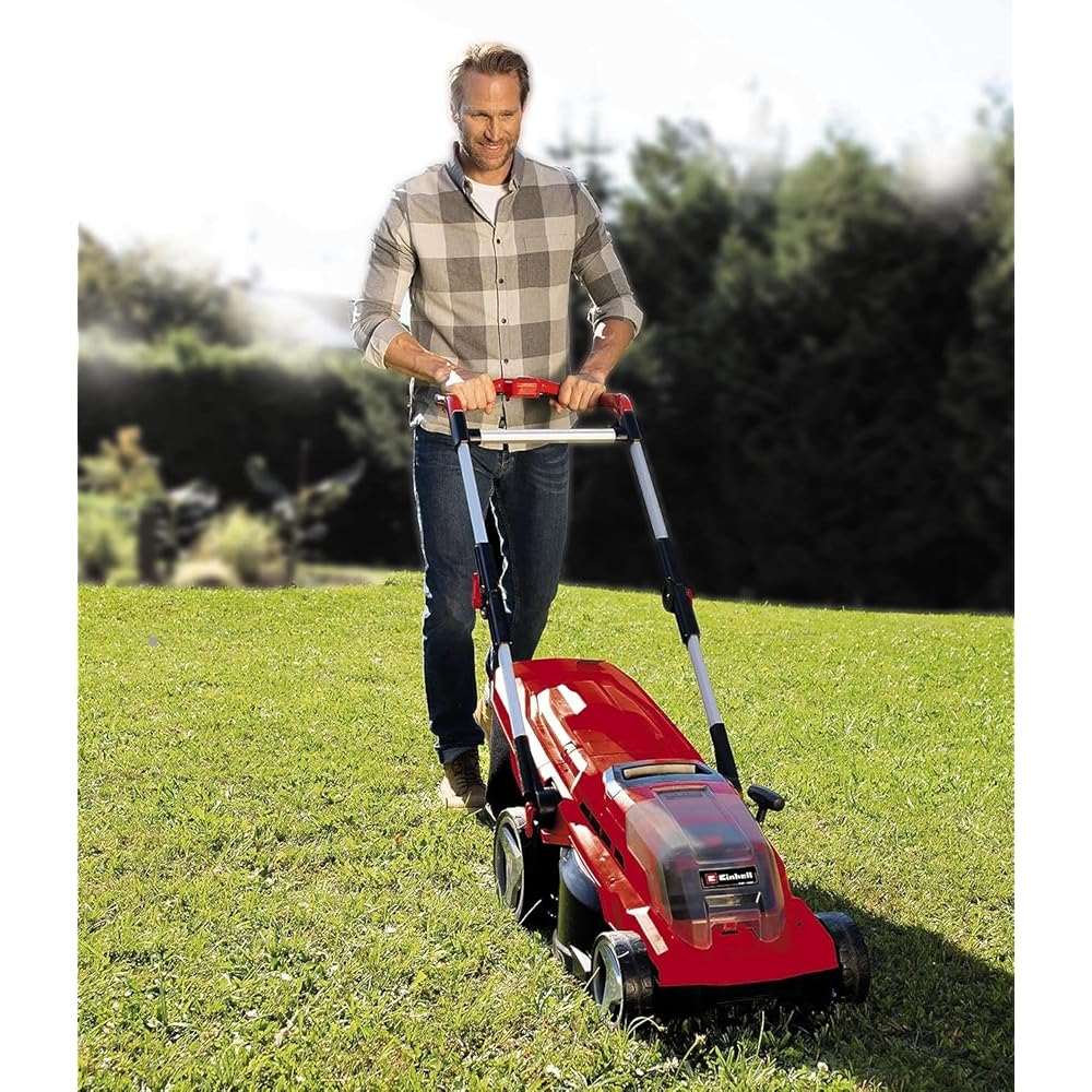 Einhell Tondeuse à gazon sans fil GE-CM 36/37 Li + Cisaille à gazon sans fil GE-CG 18/1 Li Power X-Change (18 V, largeur de coupe 37 cm) Livré avec 2 batteries 3,0 Ah et 2 chargeurs) : Jardin