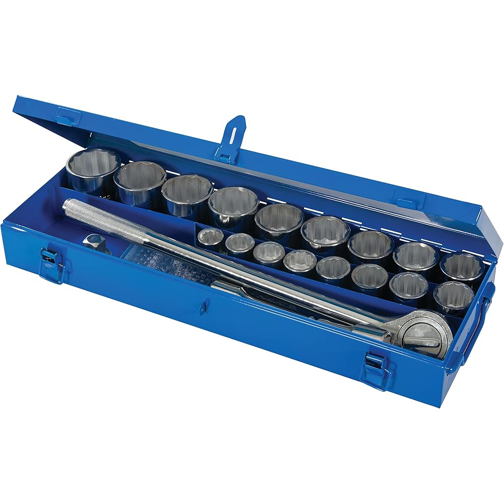 Silverline - Coffret clés et douilles métriques 3/4", 21 pcs (633663), Argent : Bricolage