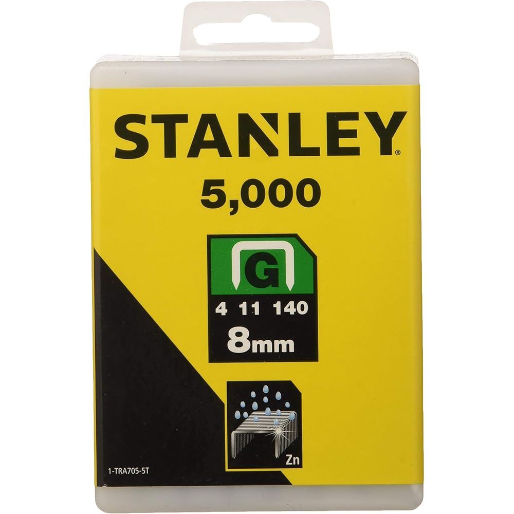 Stanley HAMMER TACKER + Stanley 1-TRA705-5T Lot de 5000 agrafes robustes de type G 8 mm : Bricolage