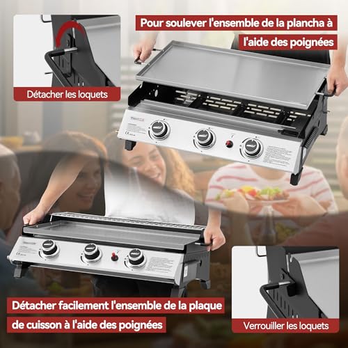 Royal Gourmet Plancha gaz inox 3 brûleurs