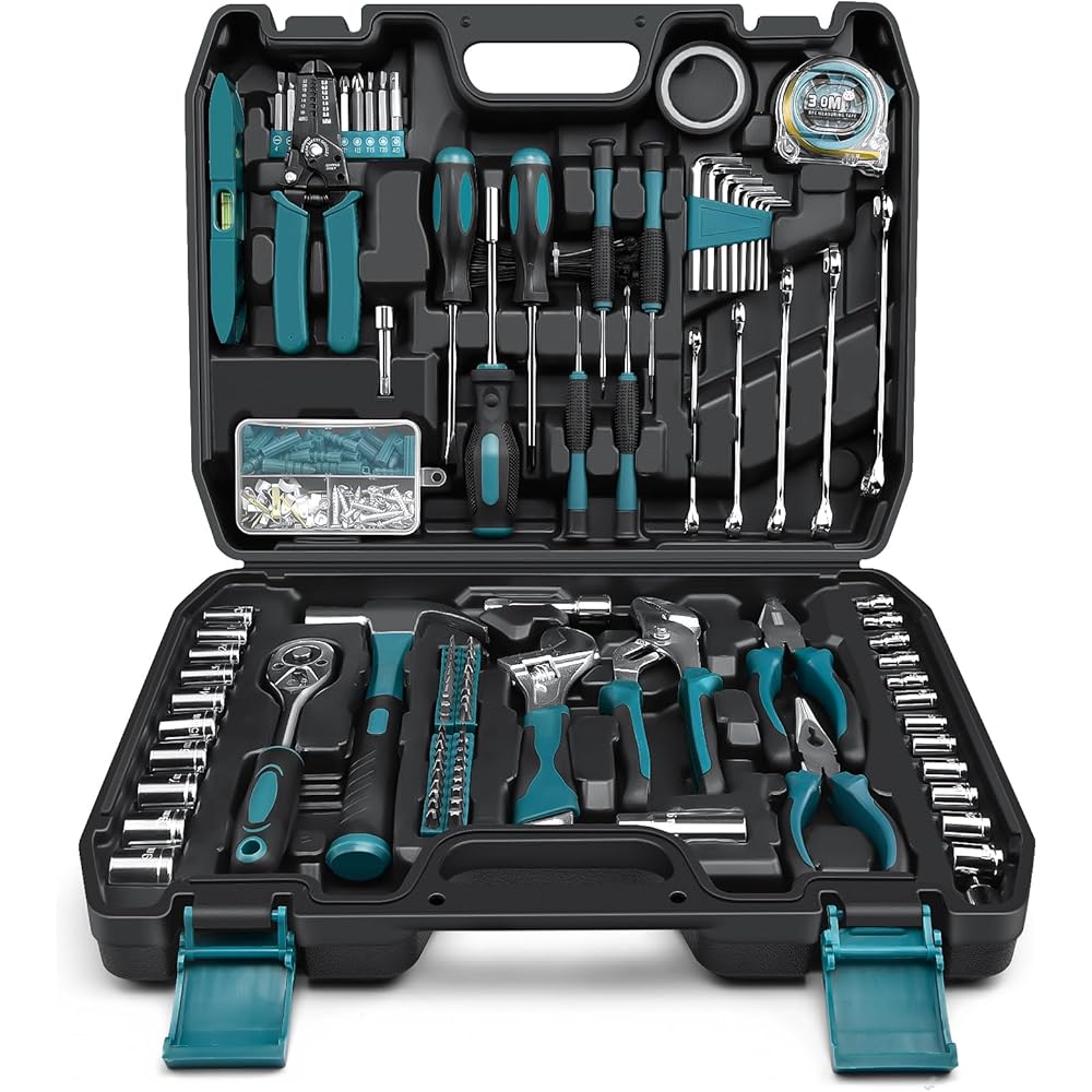 Sundpey Boite a Outils Complete 281 pièces - Caisse a outil pour Hommes et Femmes Malette Outils Complet Avec Ensemble de Clés à Douille Ensemble de Tournevis Clé Hexagonale Métrique Pinces : Bricolage