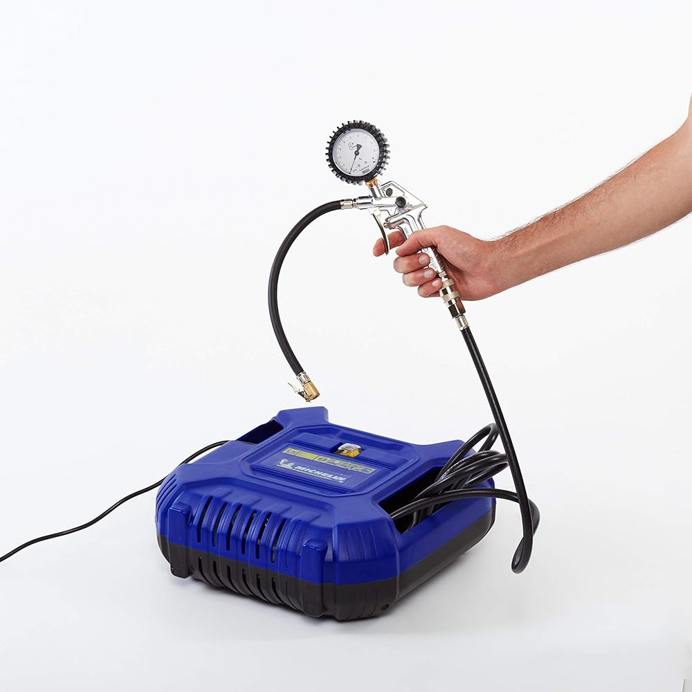 Michelin MB1 Compresseur d'air portable sans huile 1,5 CV pression maximale 8 bar avec tuyau et accessoires