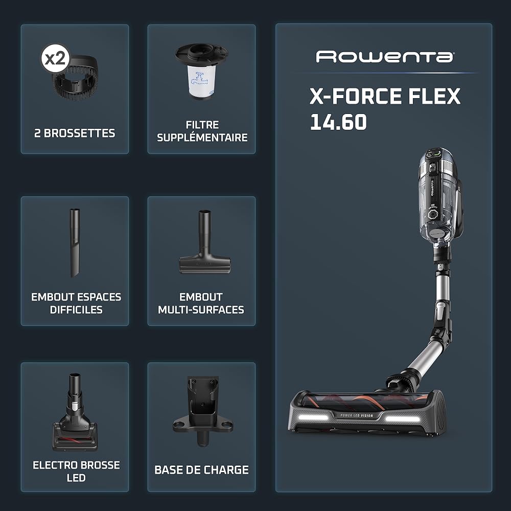 Rowenta Aspirateur Balai Sans Fil X-Force Flex 14.60