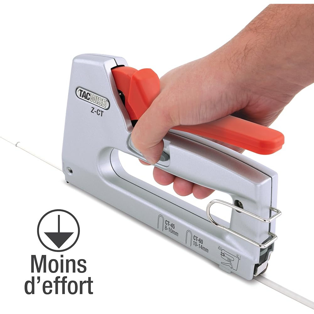 Tacwise 1787 Z-CT Duo Agrafeuse pour Câbles en Métal avec 25.000 Agrafes Blanches, Utilise les agrafes CT-45 et CT-60 : Bricolage