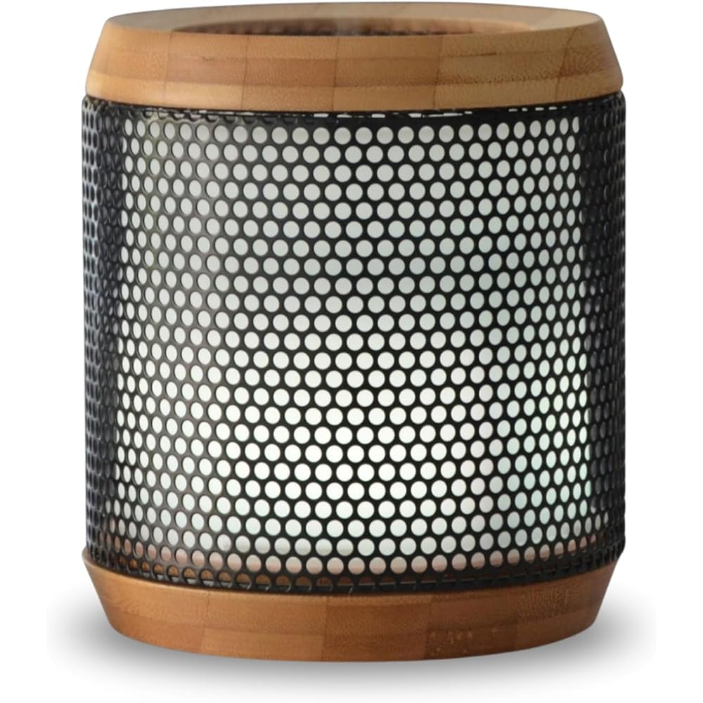 Zen’Arôme Diffuseur Huile Essentielle Elipsia – Diffuseur Ultrasonique Aromathérapie à Froid – Diffuseur Électrique Parfum Maison - Éclairage LED Multifonction – Matériaux Naturels Bambou et Métal : Hygiène et Santé