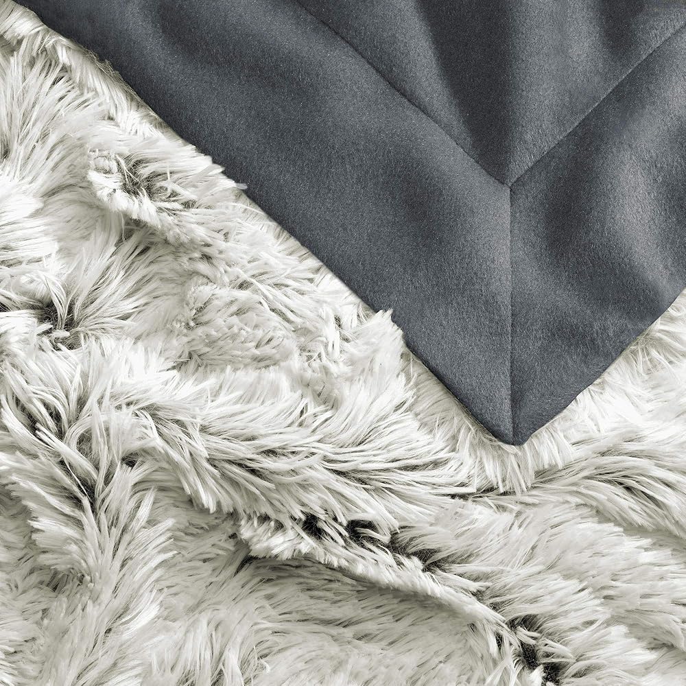 CelinaTex Couverture Douillette XXL 220 x 240 cm crème Gris Couverture de canapé Longhair Couverture en Fourrure synthétique Flokati Optik Couverture Fleece Oeko-TEX Shetland : Cuisine et Maison