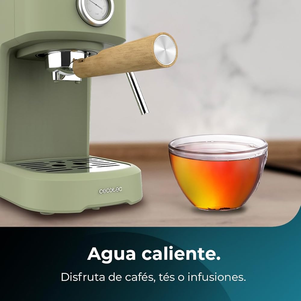Cecotec Power Espresso 20 Retro Green Machine à expresso 1100 W pression 20 bars réservoir 1,25 L