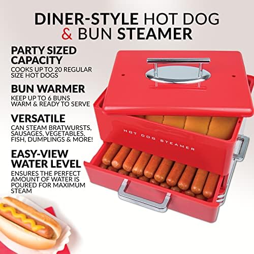 Nostalgia Cuiseur vapeur extra-large pour 20 hot-dogs