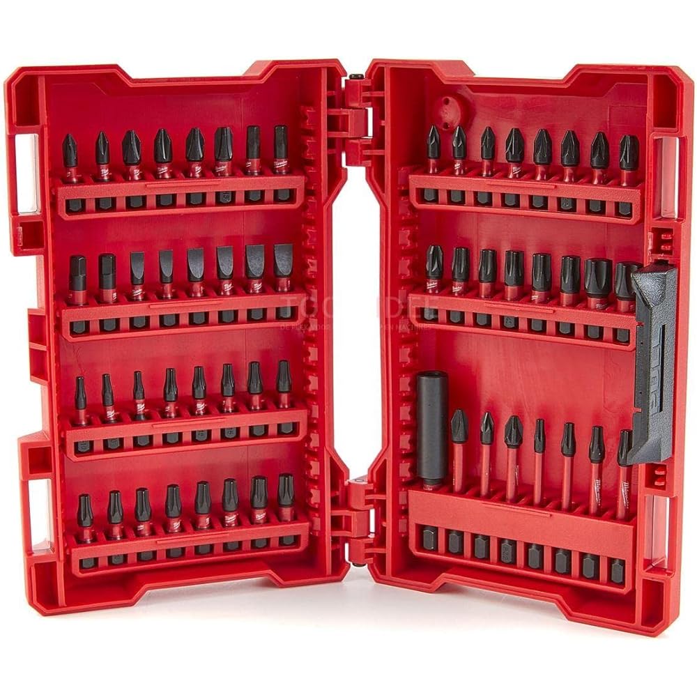 Milwaukee 4932430907 Shockwave Jeu de 56 mèches et embouts de tournevis, rouge : Bricolage