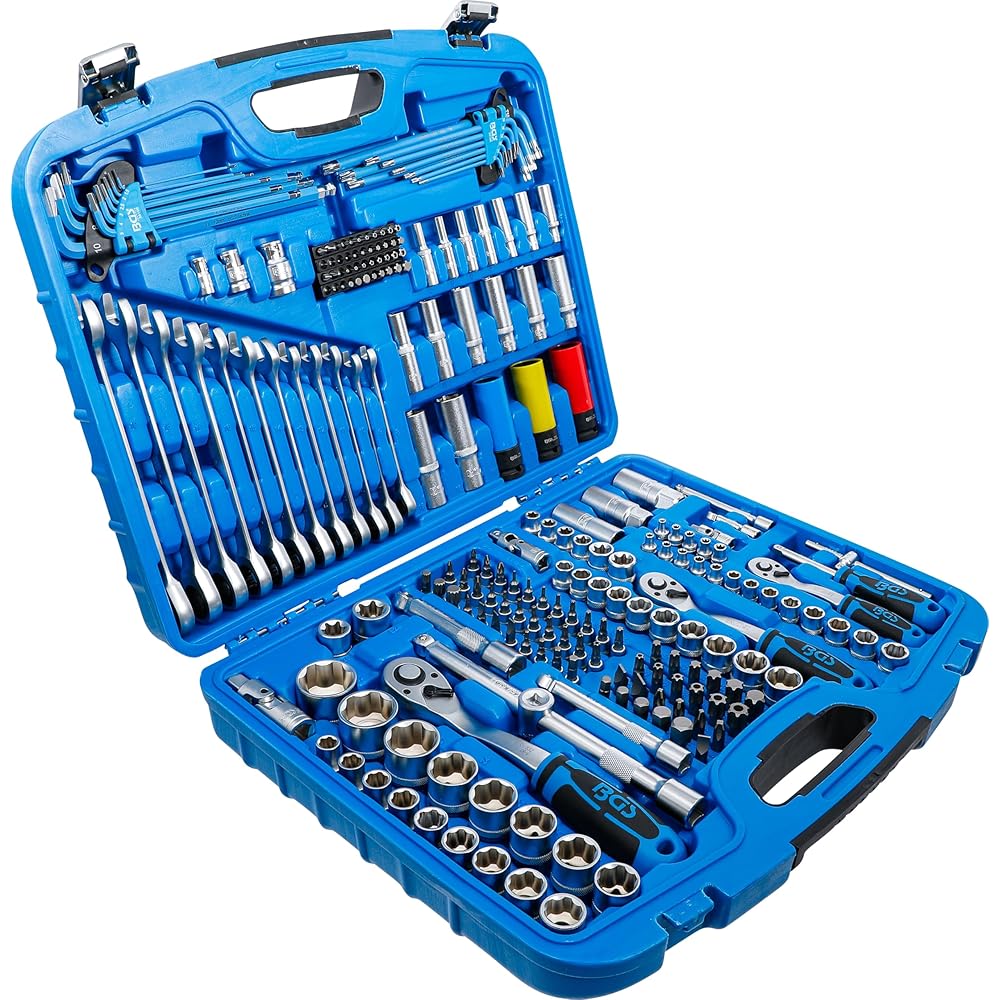 BGS 8820 | Coffret de Douilles à profil ondulé | 6,3 mm (1/4") / 10 mm (3/8") / 12,5 mm (1/2") | 218 pièces : Bricolage