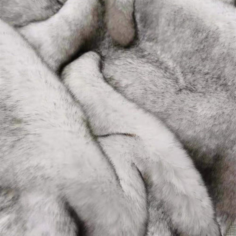 SKYLYZH Couverture Renard Imitation Fox Jet Fausse Fourrure pour Canapé Luxueux Faux Cuir PV vers Le Bas Lit Blanket Pied d'hiver Throw-60X150 cm : Cuisine et Maison