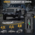 BRPOM Booster Batterie Voiture 5000A, 26800mAh Portable (Jusqu'à 8.5L Diesel & Tout Gaz), 12V Jump Starter, Démarreur de Batterie Avec Grand Ecran, QC 3.0 : Auto et Moto