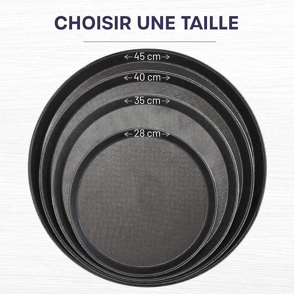 volila Plateau de Service Rond Non Dérapant - Pack de 4 (45 cm) Plateau Repas pour Service A Cafe et Boissons - Plateau Antidérapant pour Fêtes, Évènements, Bars, Restaurants et Maison : Cuisine et Maison
