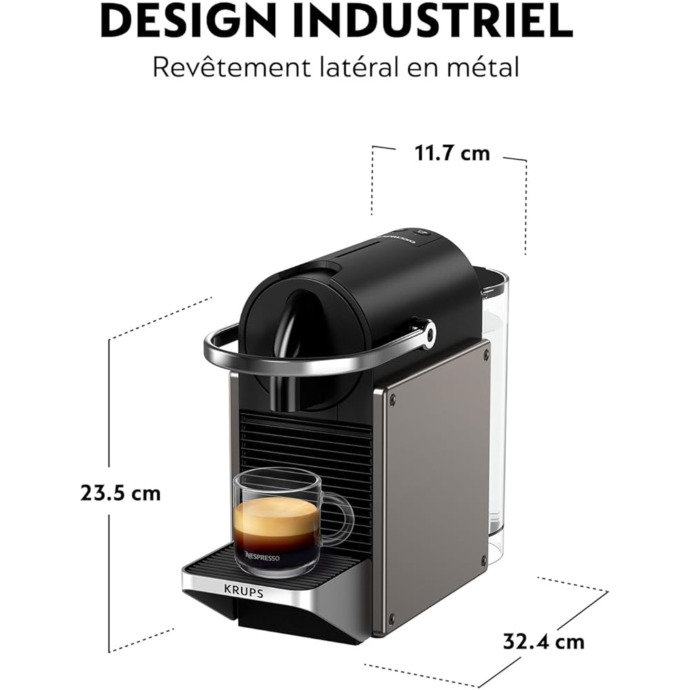 Nespresso Krups Machine à Café Pixie Titane