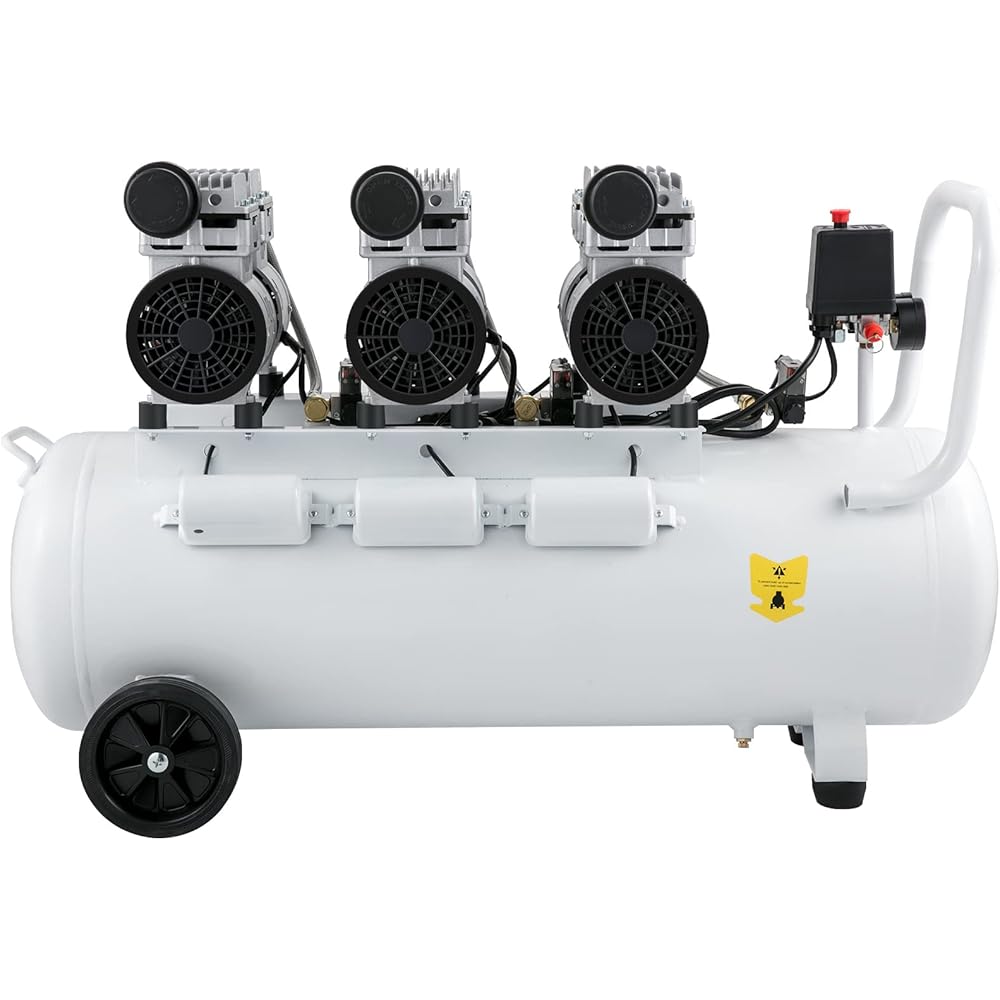 VEVOR Compresseur d'air sans huile 100 L 2,2 kW silencieux avec électrovanne