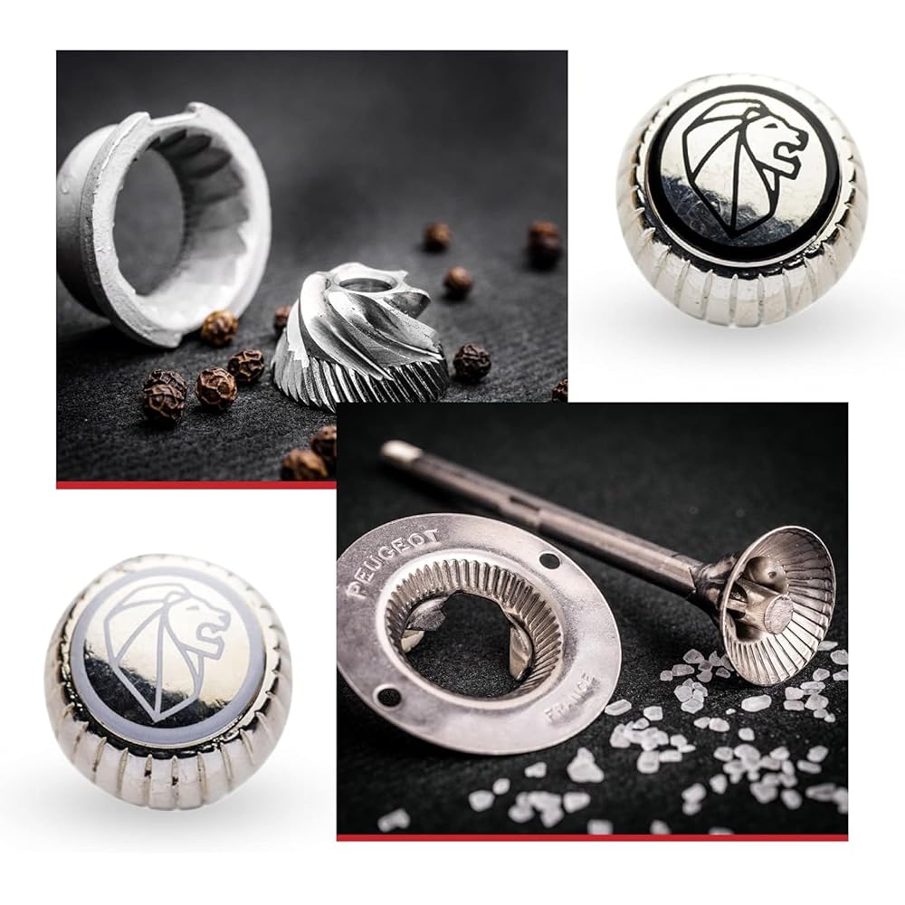 PEUGEOT - Duo Paris - Moulin à Poivre + Moulin à Sel 12 cm - Réglage Classique - Bois Revalorisé Labellisé PEFC - Fabrication Française - Coloris Noir & Blanc : Cuisine et Maison