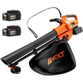 AIVOLT Souffleur de Feuilles sans Fil 3 en 1 Aspirateur Broyeur de Feuilles Mortes avec 2 x 20V 4.0Ah Batterie, Bandoulière, Sac de 40L et 2 Chargeurs pour Jardin Extérieur : Jardin