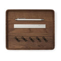 Oakywood Plateau Décoratif en Bois - Fabriqué à la Main - Plateau en Bois Rectangulaire - Organisateur Minimaliste pour Bureau, Coiffeuse - Décoration Maison - Bois de Noyer - 24x20 cm (9.4"x7.9") : Cuisine et Maison