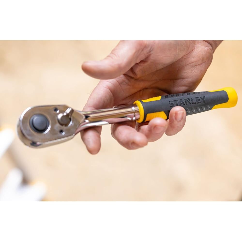 Stanley - COFFRET DE DOUILLES - 1 Cliquet 72 dents ¼’’ - 1 Cliquet 72 dents ½’’ - 41 embouts de vissage - JEU DE 96 PCS - STMT17379-1 : Bricolage