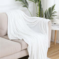 GAIFNAG Couverture Plaid Polaire, Couverture Portable 200 x 400 cm Flanelle Doux et Chaud, Lavable et Parfaite Jete de Canape Grande Taille pour Le Lit, Le Canapé, Le Sofa, Lit et Salon, Blanc : Cuisine et Maison