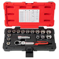 KS Tools 922.4040 - Coffret de douilles traversantes 3/8'' + 1/2'' - 10 à 24 mm - Gamme TRIPLEplus® - Entraînement 19 mm mâle - Finition chromée satinée - 17 pièces : Bricolage
